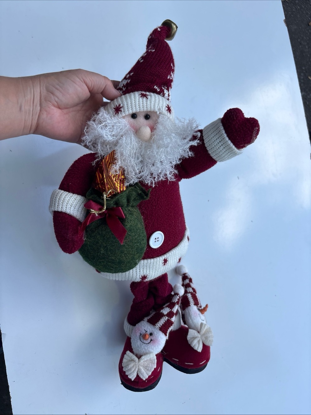 Houston Harvest Santa Claus Stand Up Plush In Santa Slippers Decoration 14" Tall